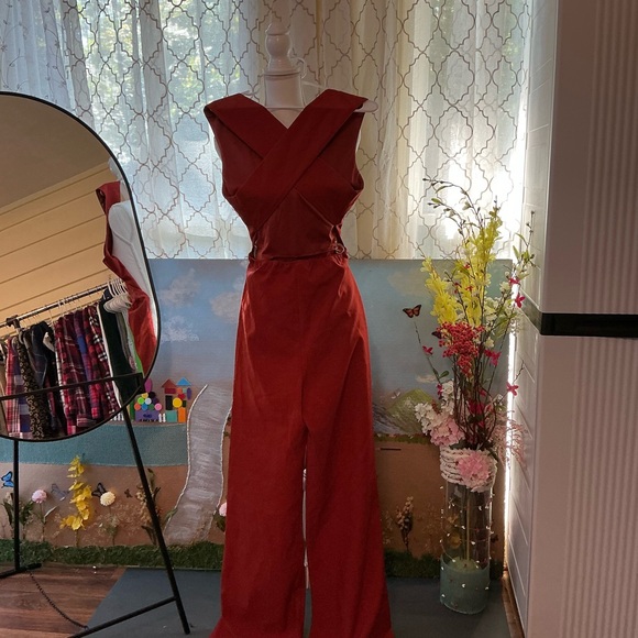 Elegant Sleeveless Rust Jumpsuit - Picture 3 of 3